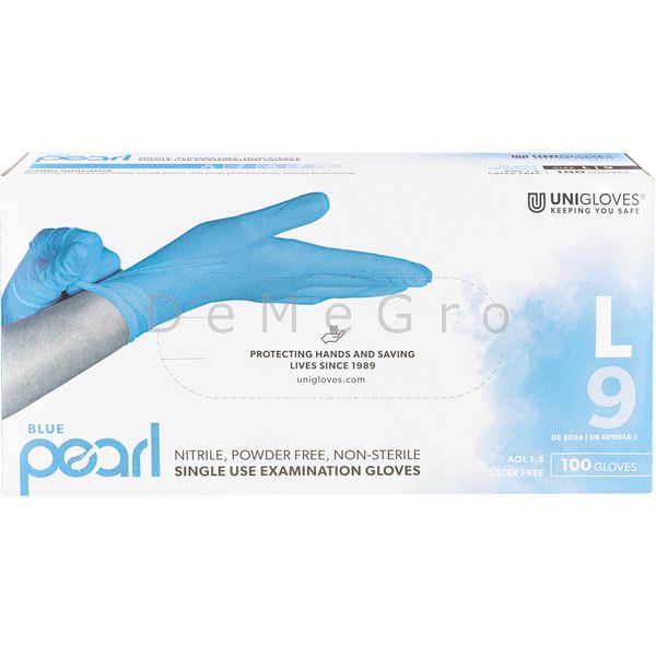 Artikel: Handschoenen Nitril Poedervrij Pearl Blue Large