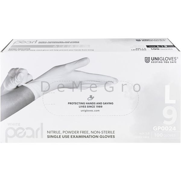 Artikel: Handschoenen Nitril Poedervrij Pearl White Large